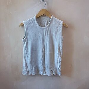 Sleeveless Ribbed White sweater tank Top